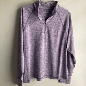 Ideology Purple Quarter Zip Long Sleeve Running Shirt XXL with Thumb Holes